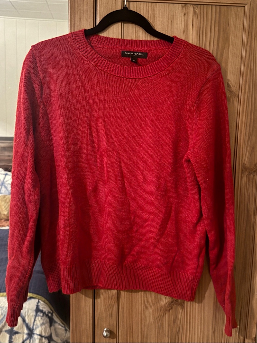 Banana Republic - Fitted Red Crewneck Sweater